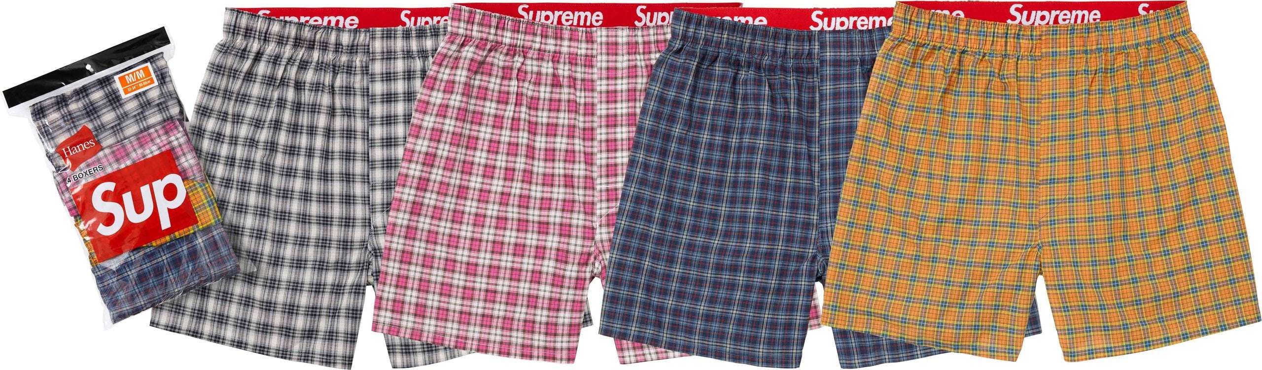 Supreme®/Hanes® Plaid Boxers (4 Pack)